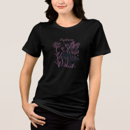 Cogumelo e Flor de Fada Fofo Preto e Rosa