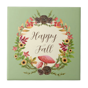 Cogumelo e girassóis com texto personalizável