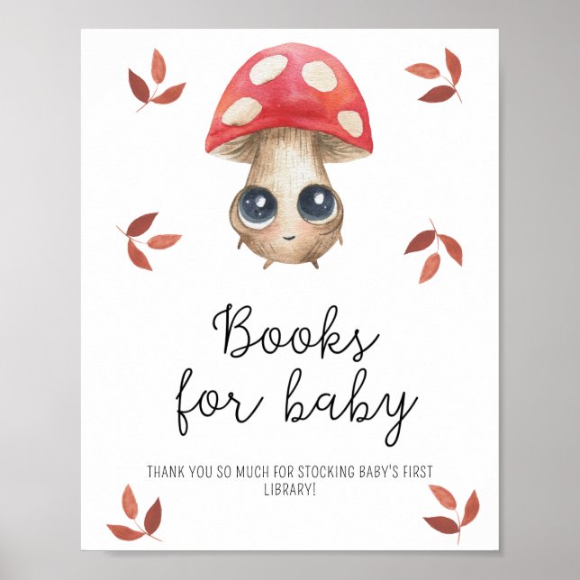 Cogumelo fofo - Livros para poster de bebé (Frente)