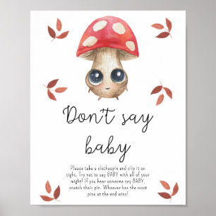 Cogumelo fofo - Não diga poster de bebê