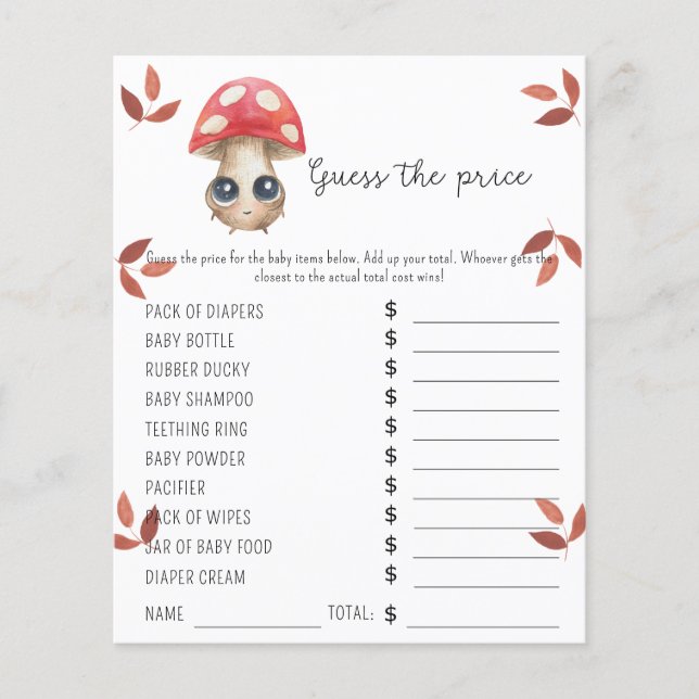 Cogumelo | Jogo de Adivinhação de Preço (Frente)