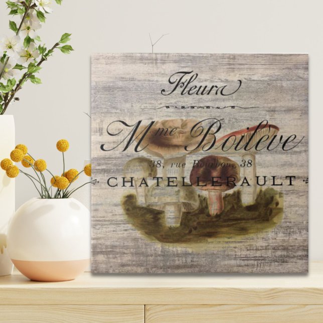cogumelo silvestre russo de conto de fadas (french country rustic fairytale woodland mushroom ceramic tile)