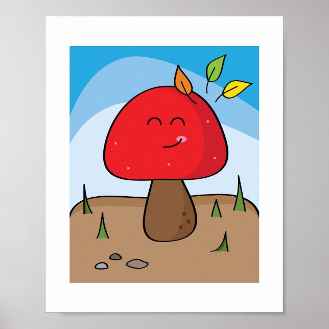 Cogumelo Vermelho Sorridente e Ensolarado | Poster (Frente)