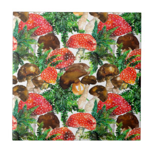 Cogumelos aquosos e padrão verde-férn