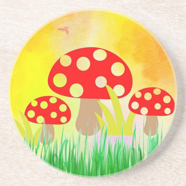 Cogumelos Bebem Porta copos (Frente)