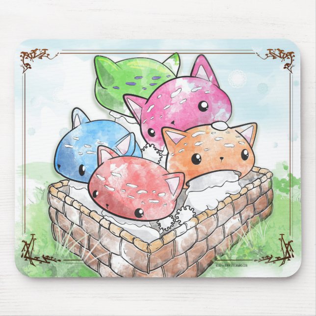 Cogumelos bonitos do gato de Mewshroom Mousepad em (Frente)