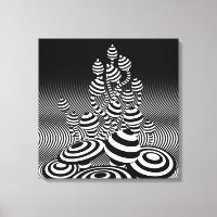 Cogumelos canvas de Mágica Preta e Branca 1m2