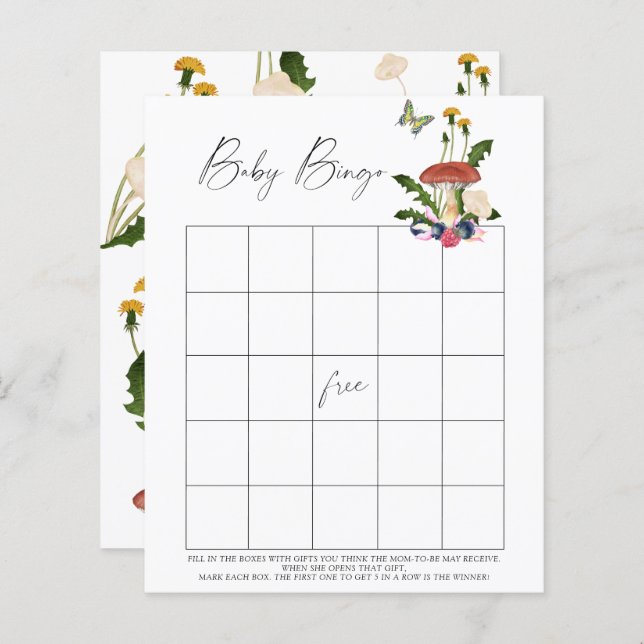 cogumelos da floresta de outono - Jogo Baby Bingo (Frente/Verso)