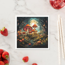 Cogumelos de papel guardanapos