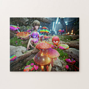 Cogumelos e Fairies Quebra-cabeça