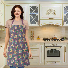 Cogumelos e verduras de folhas roxas