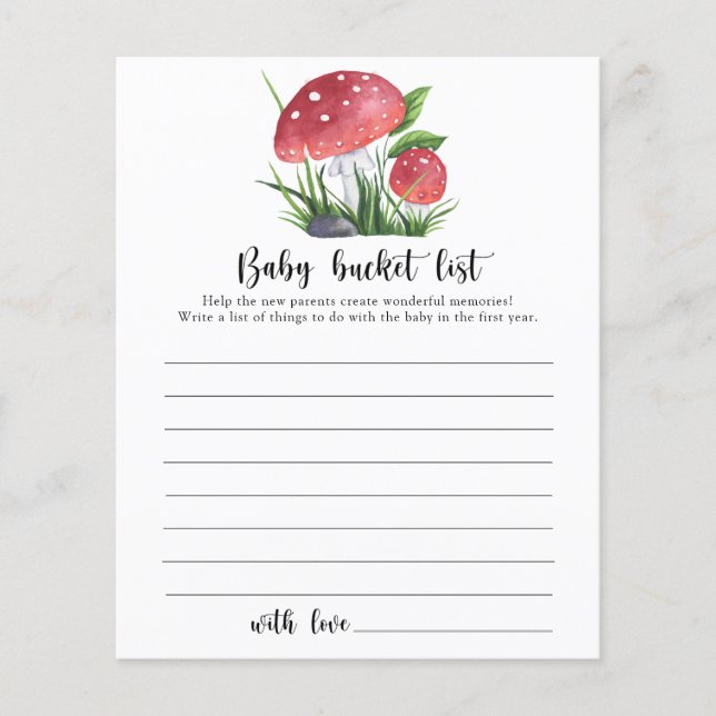 Cogumelos florestais Lista de baldes (Frente)