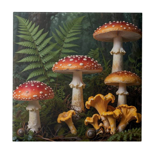 Cogumelos Fly Agaric Floresta Botânica (Frente)