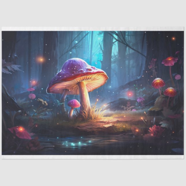 Cogumelos na Floresta 5 Papel de Decoupage (Frente )
