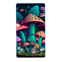 Cogumelos nos outros em campo etiquetas de present