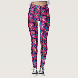 Cogumelos Pretos Roxos em Leggings Modernas Person