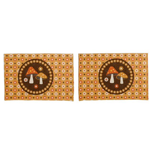 Cogumelos Retro Doce e Flores (Frente - conjunto)