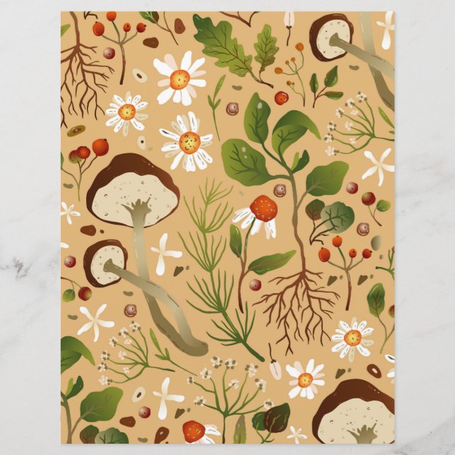 Cogumelos, Visitas e Folhagem (Frente)