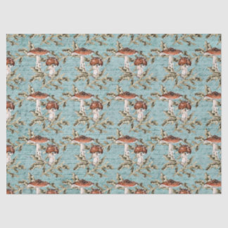 Cogumelos Woodland em Papel Tecido Teal