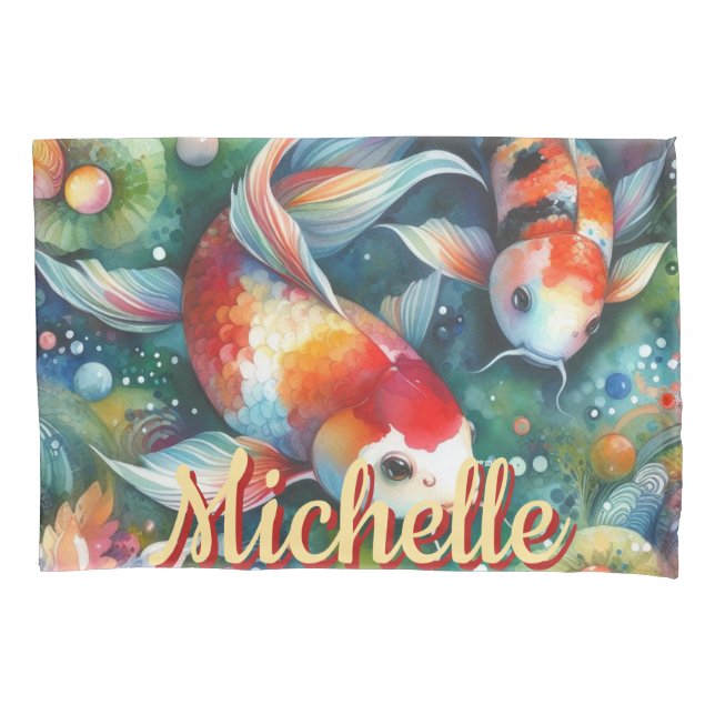 Coi Fish Whimsical Watercolor Personalizado (Frente)