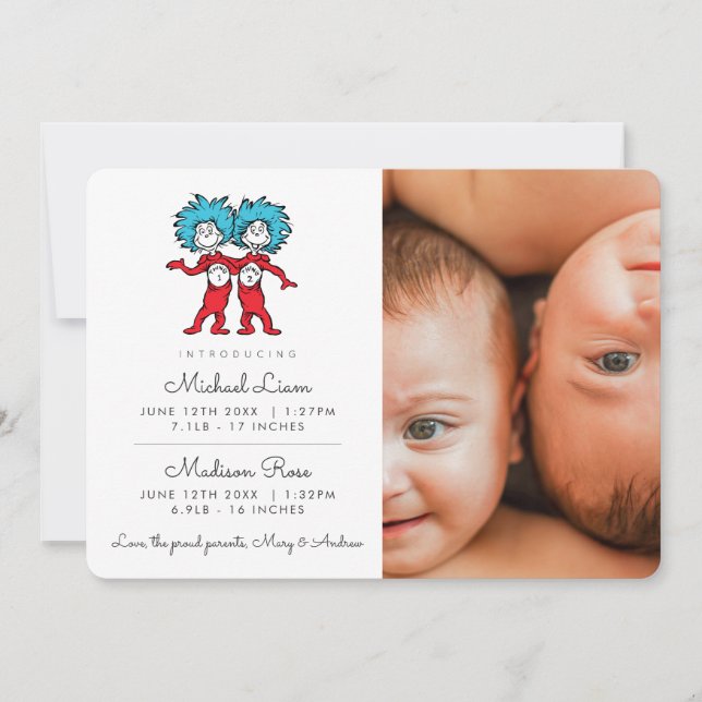 Coisa Uma Coisa Dois Gêmeos, Anúncio de Nascimento (Frente)