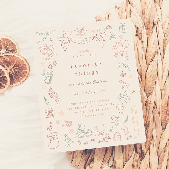 Coisas Favoritas Whimsical Orçamento Festa de Nata (Criador carregado)