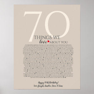 coisas que amamos em você 70, 60, 50, poster