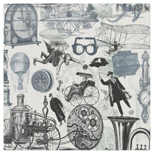 Colagem #2 de Steampunk - tecido da novidade (Detalhe)