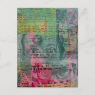 Colagem Aleatória de Cartão Postal de Rostos Antig