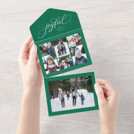 Colagem alegre, elegante feriado de Natal verde