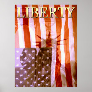Colagem americana da liberdade - poster da arte da
