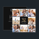 Colagem aniversário de 30 anos moderna de fotos a<br><div class="desc">aniversário de 30 anos moderno convite para colagem de fotos em preto e ouro. Design de texto de script moderno. Parte de uma coleção.</div>