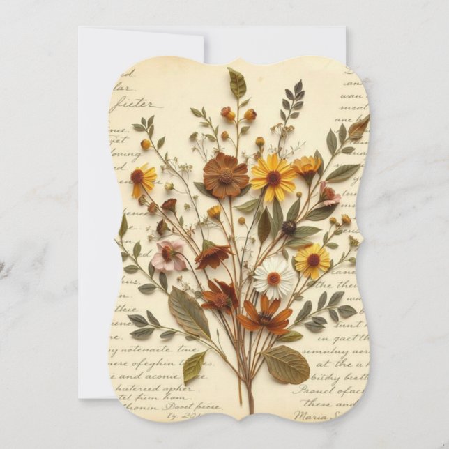 Colagem Botânica das Flores Antigas Presas | Vinta (Frente)