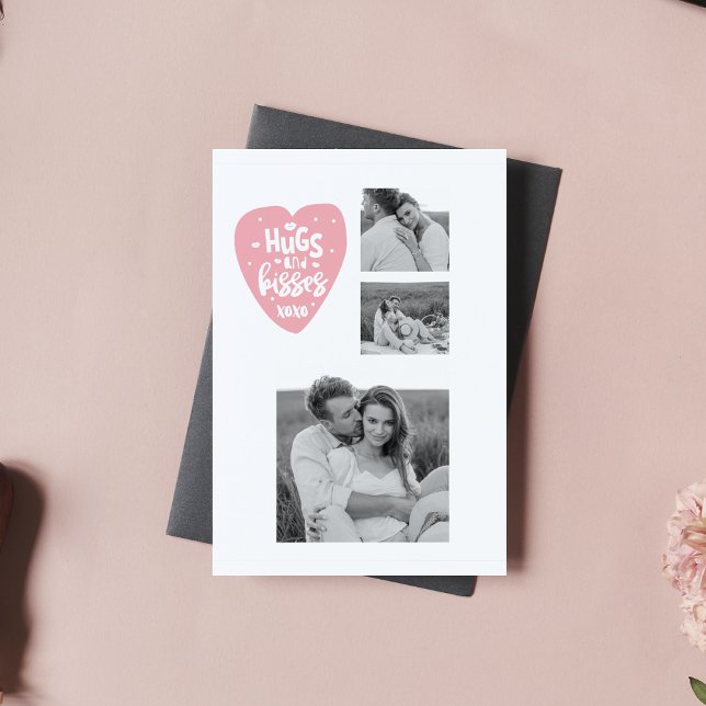 Colagem Casal Foto & Abraços e Beijos Coração Rosa (Criador carregado)