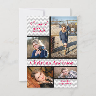 Colagem Chevron Cinza - Anúncio de Graduação 3x5