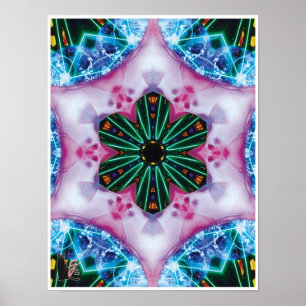Colagem cinética Pinkie Caleidoscópio Poster