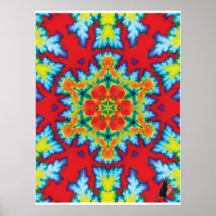 Colagem cinética Rosey Kaleidoscope Poster