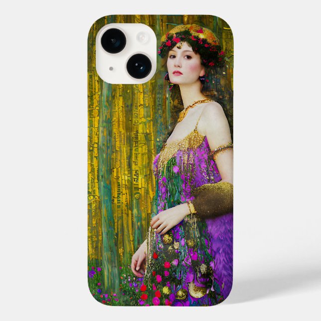 Colagem Colorida de Estilo Klimt Retrato de uma Mu (Verso)