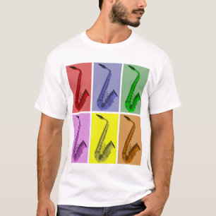 Colagem da camisa colorida da música T dos
