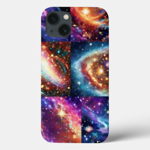 Colagem da galáxia Cósmica de ouro roxo rosa-noite