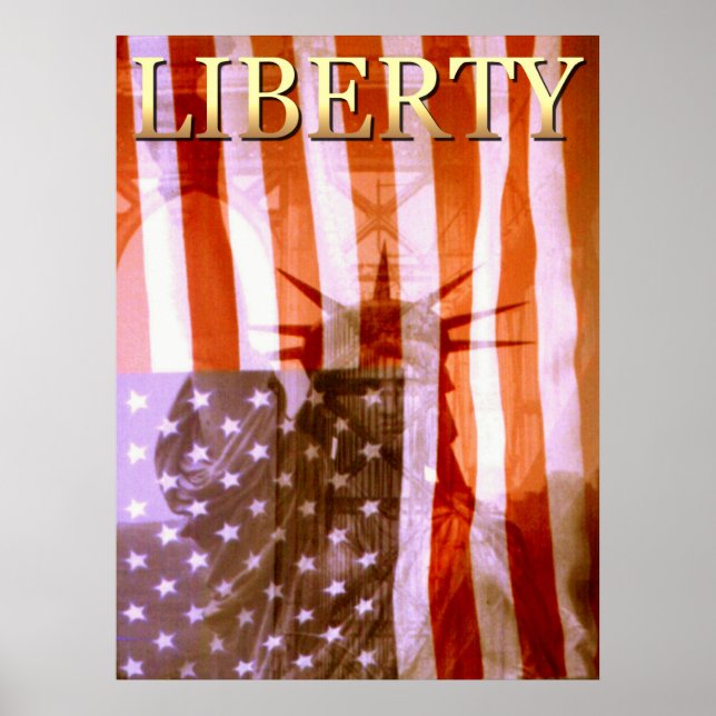 Colagem da Liberdade Americana - Poster de Arte Fo (Frente)