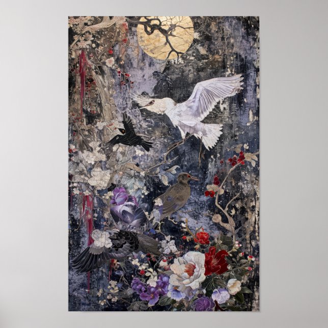 Colagem da Natureza: Aves e Poster de Vida Selvage (Frente)