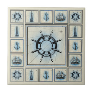 Colagem da roda do navio do vintage