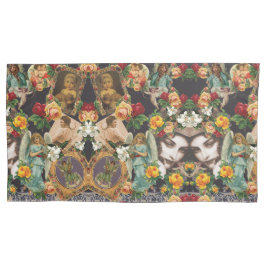 Colagem da safra Retro com rendas e flores