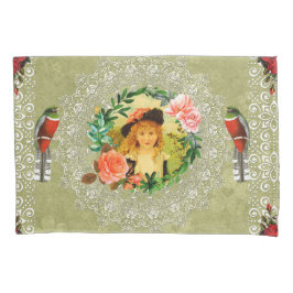 Colagem da safra Retro com rendas e flores