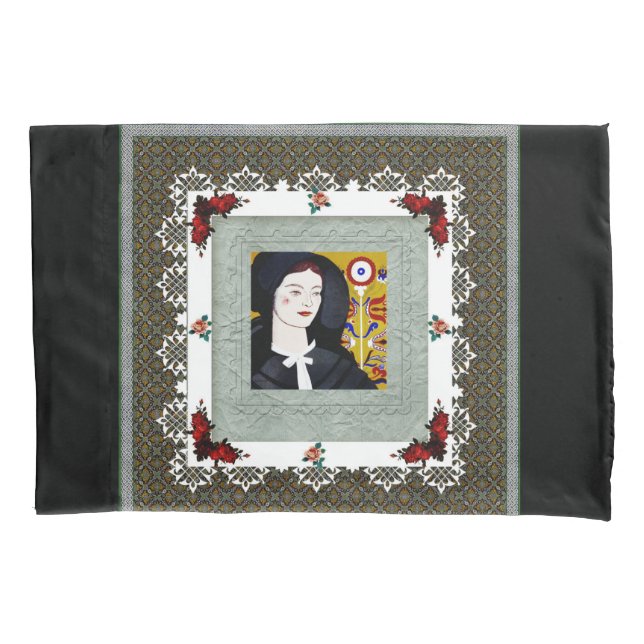 Colagem da safra Retro com rendas e flores (Frente-Esquerda)