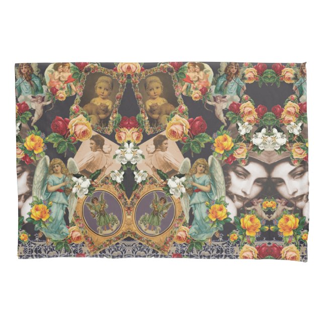 Colagem da safra Retro com rendas e flores (Frente)