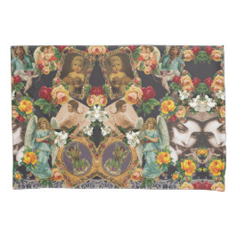 Colagem da safra Retro com rendas e flores