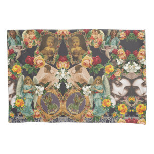 Colagem da safra Retro com rendas e flores