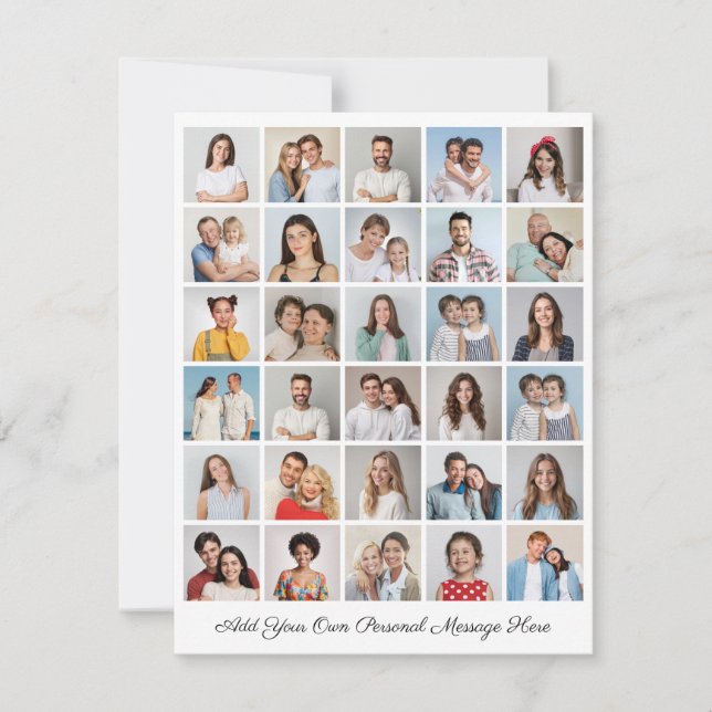 Colagem de 30 Fotos Adicionar Seu Próprio Cartão D (Frente)